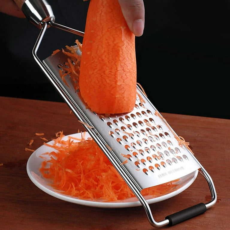 3-Sided Stainless Steel Cheese Grater Handheld Cheese Shredder with Hanging Hole Hand Grater,S, Size: Small, Silver