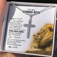 thumbnail image 2 of To My Bonus Son Necklace from Stepdad Whenever You Fell Overwhelmed Lion Stepson Birthday Christmas Customized Gift Box Message Card, 2 of 3