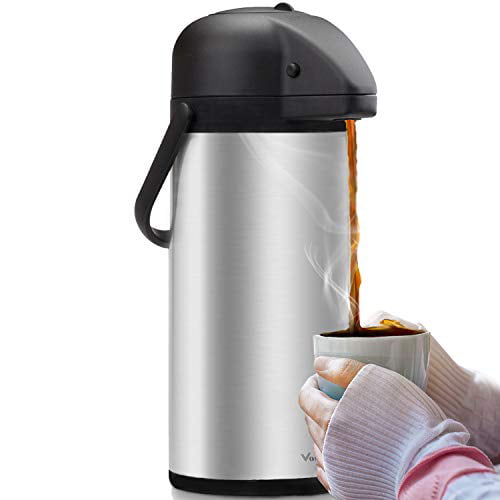 Airpot Coffee Dispenser with Pump - Insulated Stainless Steel Coffee Carafe  (102 oz.) - Thermal Beverage Dispenser - Thermos Urn for Hot/Cold Water,  Party Chocolate Drinks - Walmart.com