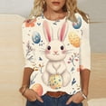 thumbnail image 1 of Weiqiqre T-Shirts Surdimensionnés pour Femmes Col Rond Hauts Chemise Habillée Imprimé de Pâques Blouse Mode Décontractée Tunique Basique Tendance, 1 of 5