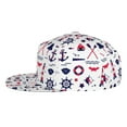 thumbnail image 3 of Daiia Sailing Marine Travel print Flat Bill Hats Flat Brim Trucker Cap Baseball Cap Adjustable Classic Low Profile Hat Unconstructed Plain Cap, 3 of 9