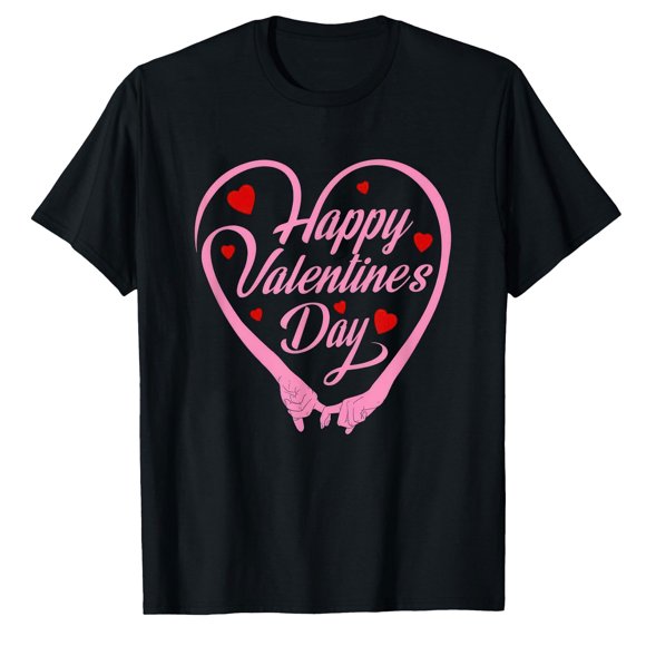 AALJY Hand Made Love Heart Couple Matching Valentine Day Gift T-Shirt