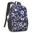 thumbnail image 2 of Daisy Pioneer Flower Blue Pattern 17" School Backpacks for Teens,Waterproof Oxford Fabric,S-Shape Padded Straps for School,Travel,Hiking,Camping, 2 of 6