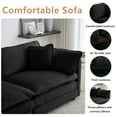 thumbnail image 4 of 111.5" Modular Sectional Sofa,Comfy 3 Seater Chenille Cloud Couch with 5 Pillows,L Shaped Sectional Couches for Living Room,Apartment,Office,Black, 4 of 7