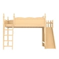 thumbnail image 5 of Harper & Bright Designs Queen Size Loft Bed with Wardrobe and Storage Shelves, Solid Wood Loft Bed Frame with Detachable Slide and Ladders, Natural, 5 of 12