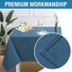 thumbnail image 4 of Mantel rectangular de lino texturizado de 60 x 120 pulgadas, mantel sólido premium a prueba de derrames, resistente al agua, para comedor, buffet, tela extrasuave y gruesa sin arrugas, gris pardo, azul tinta de 60 x 84 pulgadas, 4 of 5