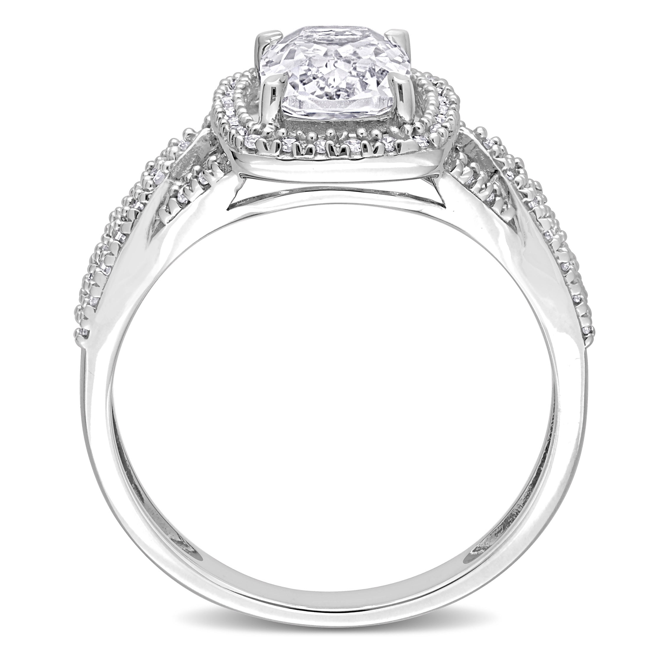 Everly Women's Created Sapphire 10k White Gold Ring