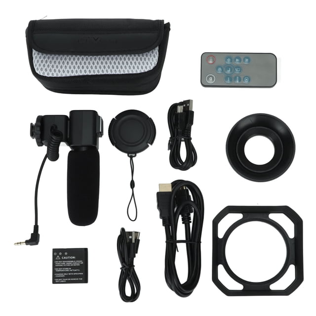 Cámara de vídeo 4K con control remoto, micrófono, parasol, zoom digital de 18 aumentos, cámara digital para adolescentes