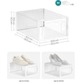thumbnail image 4 of SONGMICS Cajas de Zapatos Plástico, Juego de 8 Organizadores de Almacenamiento, Caja Zapatero Plástico Plegable y Apilable para Zapatillas hasta Talla 44, Transparente y Blanco LSP08SWT, 4 of 4