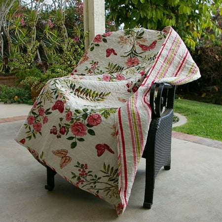 Greenland Home Fashions Butterflies - 50W x 60L in. Quilted Throw