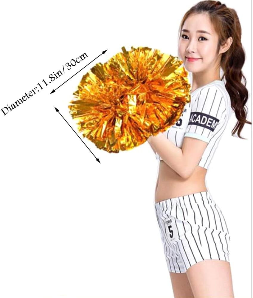 LINLIN Cheerleading Pom Poms Sports Dance Cheer Plastic Pom Pom for Sports Team Spirit Cheering Sports Cheerleading Pom Poms Dancing Party Fancy Dress Cheer Poms for Ball Dance Fancy