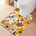 thumbnail image 2 of Yayeee Bath Rugs for Bathroom Floor Set of 2 Non Slip Fluffy Soft Absorbent Mat, Yellow Flowers, 2 of 7