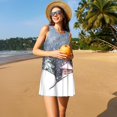 thumbnail image 3 of Balery Watercolor Winter Landscape For Christmas Vestidos de verano para mujer con estampado: vestido holgado sin mangas, vestido playero informal y cómodo para días calurosos., 3 of 7
