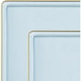 thumbnail image 4 of Combo Set 7.75" Dessert Plates and 10.75" inch Square Blue Plastic Plates with Gold Rim, Disposable China Like Party Plate, Heavy Duty Dinner Charger Plate, Salad, Wedding, Tableware (10), 4 of 7