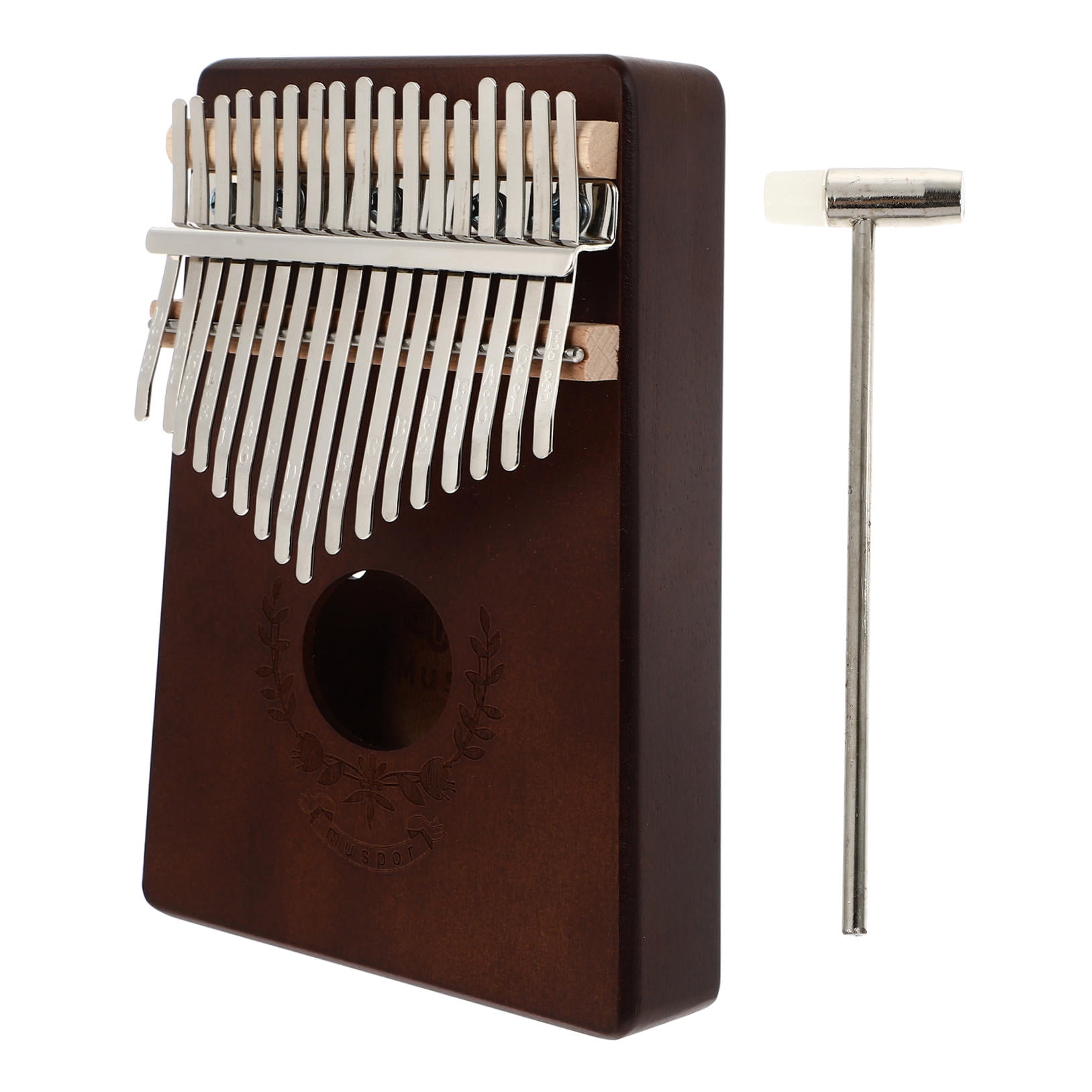 YOSADIER Portable Thumb Piano Small Music Instrument for Beginners and Music Lovers Coffee 17 Keys