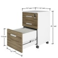 thumbnail image 7 of Modern Designs by Crafts and Comfort Lazio File Cabinet 3 Drawers with Lock - Great for Home and Office Use, Wheels and Fits Under Desks – Walnut / White Height 26 Inches, 7 of 7