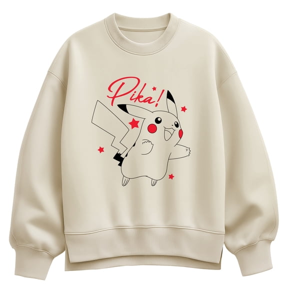 Pokémon - Pikachu Stars - Women's Oversized Fleece Crew Sweatshirt