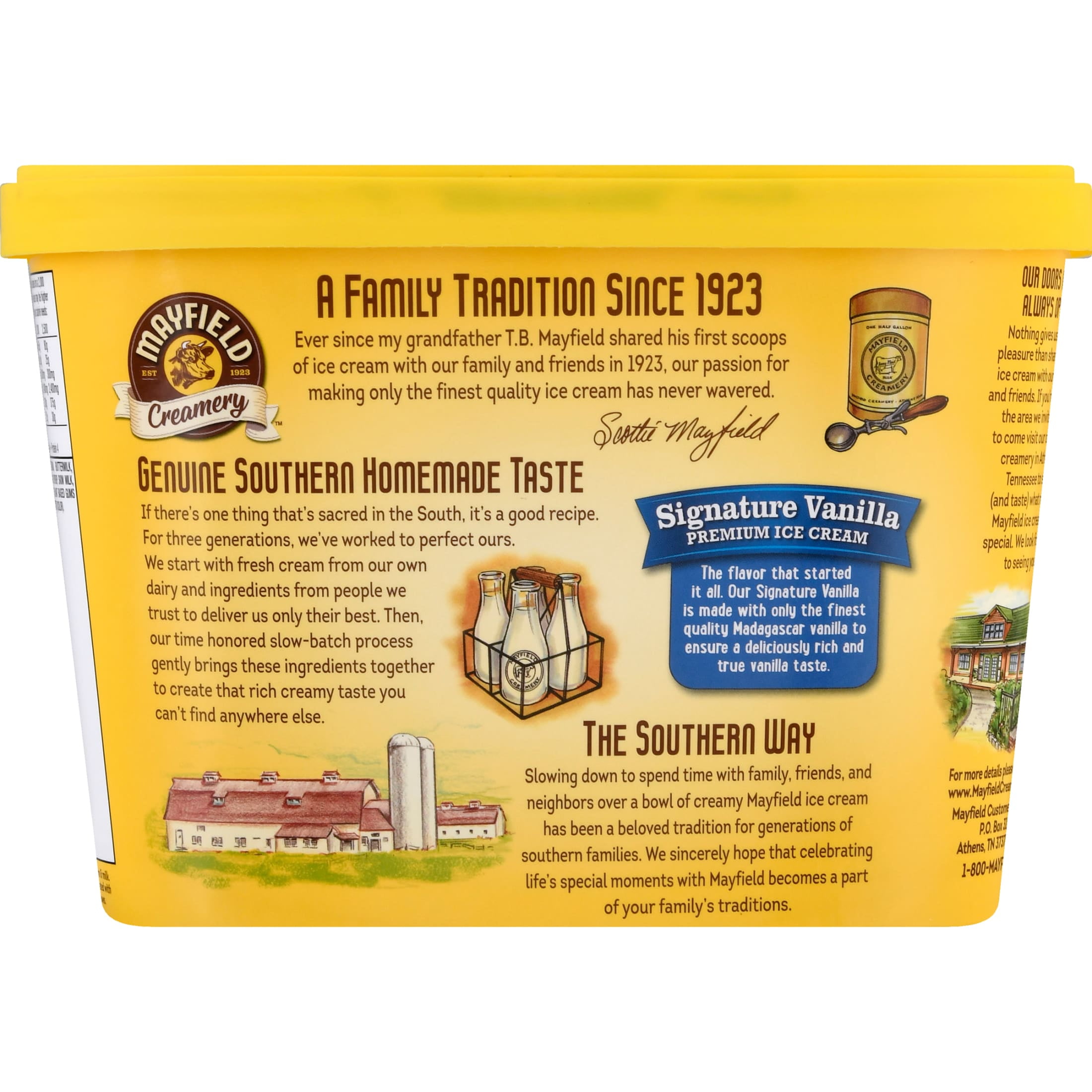 Mayfield Signature Vanilla Ice Cream Tub - 1.5 Quart