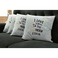 thumbnail image 2 of Ambesonne I Love You Throw Pillow Cover 4 Pack, Cartoon Sibling Love, 18", Yellow Grey Mint, 2 of 6