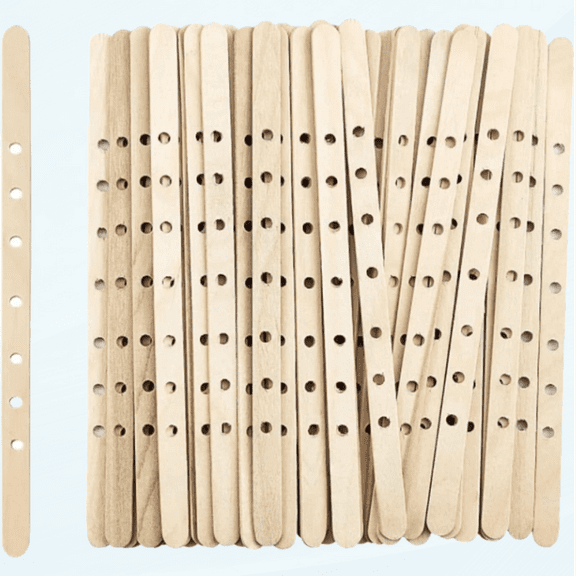Wooden Candle Wick Holders,100pcs Candle Wick Centering Devices Candle Wick Bars for Multiwick Candle Making, DIY Crafts (Multiwick Holder)