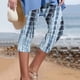 thumbnail image 2 of Gibobby Leggings Termicos Mujer Mallas 3/4 para mujer, mallas con estampado cintura alta para mujer, mallas atléticas informales, pantalones cortos entrenamiento Yoga（Azul， XL), 2 of 5