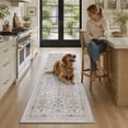thumbnail image 2 of SIXHOME 2'x8' Runner Rug for Hallway, Washable Vintage Floral Rug, Soft Retro Distressed Indoor Carpet, Neutral Non-Slip Rug for Bedroom, Living Room and Home, Beige, 2 of 6