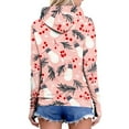 thumbnail image 4 of Womens Tops Christmas Hooded Sweatshirt Printed Long Sleeved Casual Pullover Sweatshirt,Tops for Women Pink M, 4 of 6