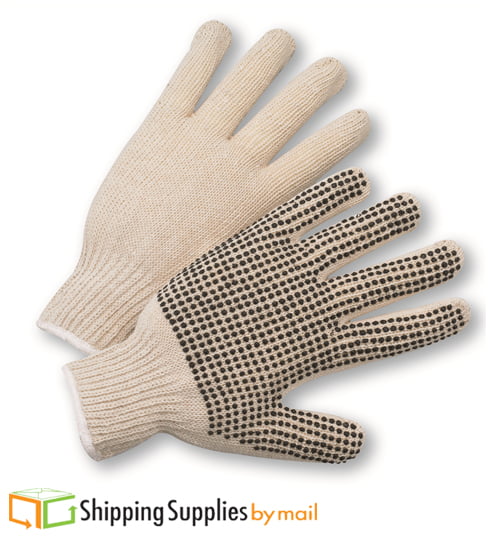 2 Pair Work Glove One Size Multiuse AntiSlip PVC DOTTED 100% Cotton Brand New 