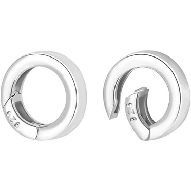 2pcs 925 Sterling Silver Spring Gate Rings 12mm Round Bail Clasp Circle Jewelry Connector Snap Clasps for DIY Jewelry Making