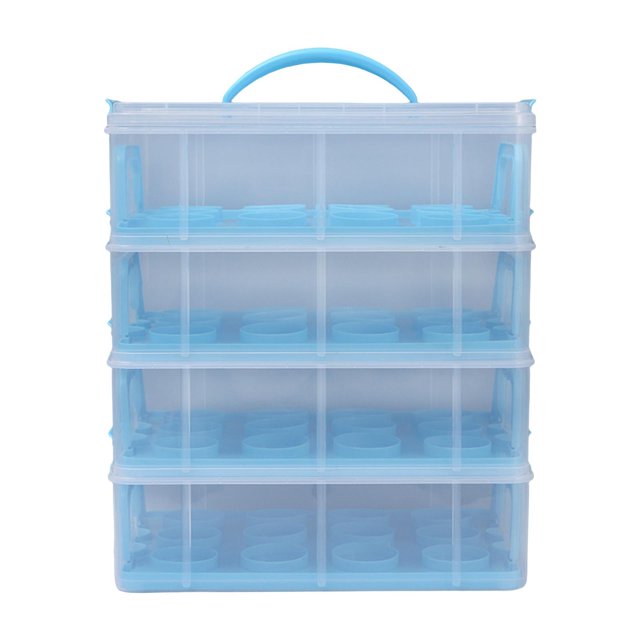kurtrusly Portable Cupcake Carrier Storage Container for Delicious Pastries 4 Tiers