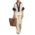 thumbnail image 2 of Stralyhd Women's 2 Piece Lounge Set 2026 Summer Oversized Sets Loose Casual Cotton Linen Long Outfits Beach Vacation Matching Set White 2XL, 2 of 5