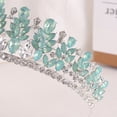 thumbnail image 3 of Nvzi Tiara de boda para novia, diadema de princesa, corona nupcial, joyería para el cabello con diamantes de imitación de cristal, decoración para cumpleaños, fiesta de disfraces (verde), 3 of 3