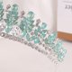 thumbnail image 3 of Nvzi Tiara de boda para novia, diadema de princesa, corona nupcial, joyería para el cabello con diamantes de imitación de cristal, decoración para cumpleaños, fiesta de disfraces (verde), 3 of 3