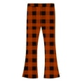 thumbnail image 4 of Eltusu Flare Leggings for Girls, Stretchy Plaid Thermal Elastic Waist Kids Winter Pants Orange Size 13-14 T, 4 of 5