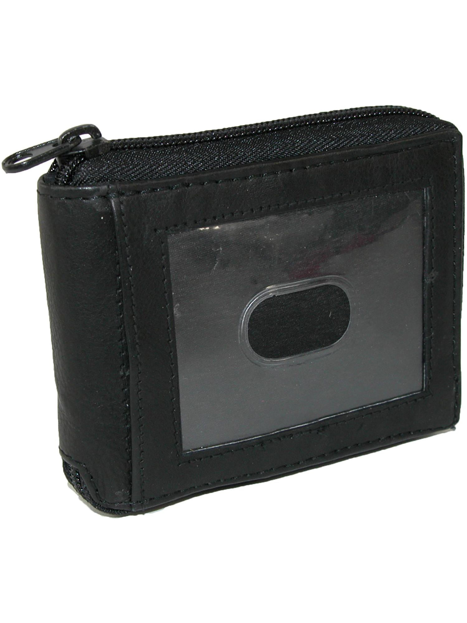 WOODBRIDGE RFID BLOCKING Mens Leather Wallet Purse With Coin Pocket 4002-BLACK