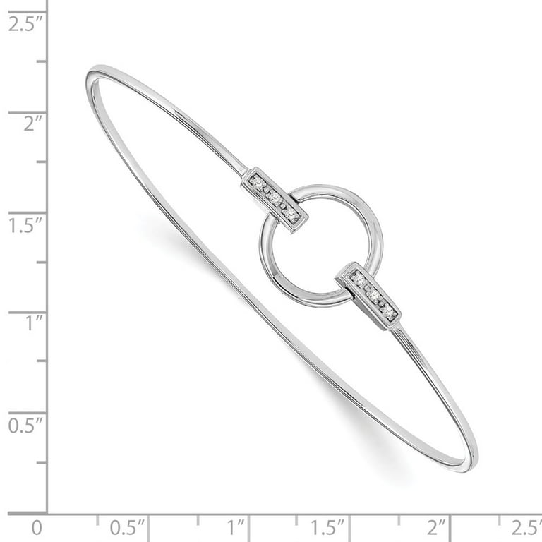 Sterling Silver White Ice .06ct. Diamond Bangle Bracelet Sterling Silver White Ice .06ct. Diamond Bangle Bracelet