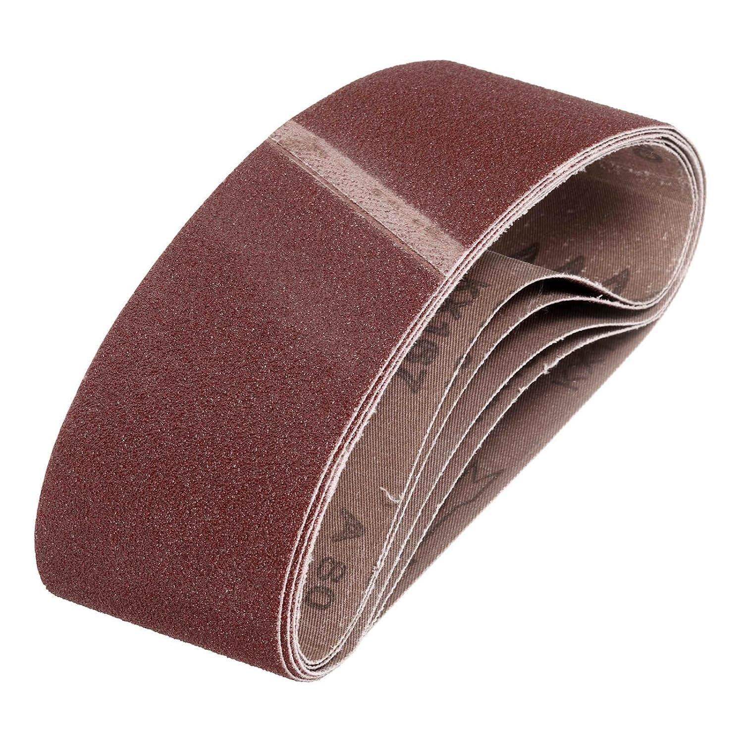2-1/2 x 14 Inch Sanding Belts 5 Pcs 80 Grits Aluminum Oxide Abrasive Belt Sander File Belt for Woodworking Metal Polishing Knife Sharpener