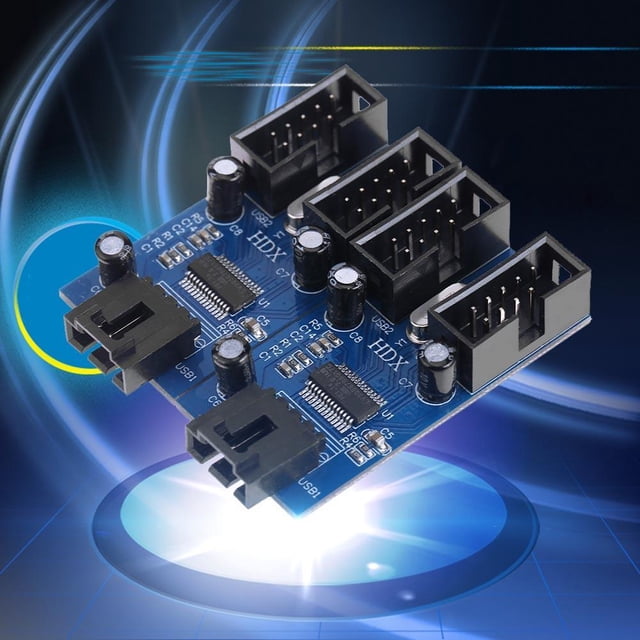 Adaptador 1 tarjeta de cable de extensión 9 pines USB Header a 4 escritorio USB2.0 HUB JShteea Nuevo