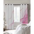 thumbnail image 3 of Marble Pink Blackout Curtains, Light Blocking Print Window Curtains, Gold White Modern Gradient Ocean Wavy Ripple Thermal Insulated Window Drapes for Living Room 2 Panels, 55"W x 39"L, 3 of 9