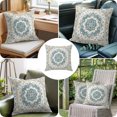 thumbnail image 4 of Throw Pillow Covers 24x24 Inch, Green Boho Decorative Pillow Cases for Couch Sofa Bed, Rustic Ethnic Native Abstract Geometric Cotton Linen Square Home Decor Pillowcases with Hidden Zipper, 4 of 9
