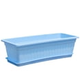 thumbnail image 2 of Bolincty Window Box Planter,17/19 Inches Flower Window Boxes, Rectangle Planters Box with Drainage Holes and Trays, Plastic Vegetable Planters for Windowsill Patio Garden Home Decor Porch Yard, 2 of 8