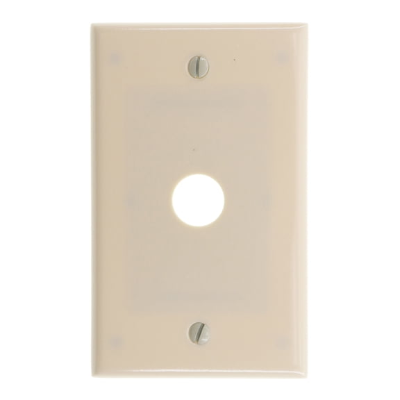 Leviton 86017 Telephone/Cable Wall Plate, 001-000 Size, 1 Gang, Ivory