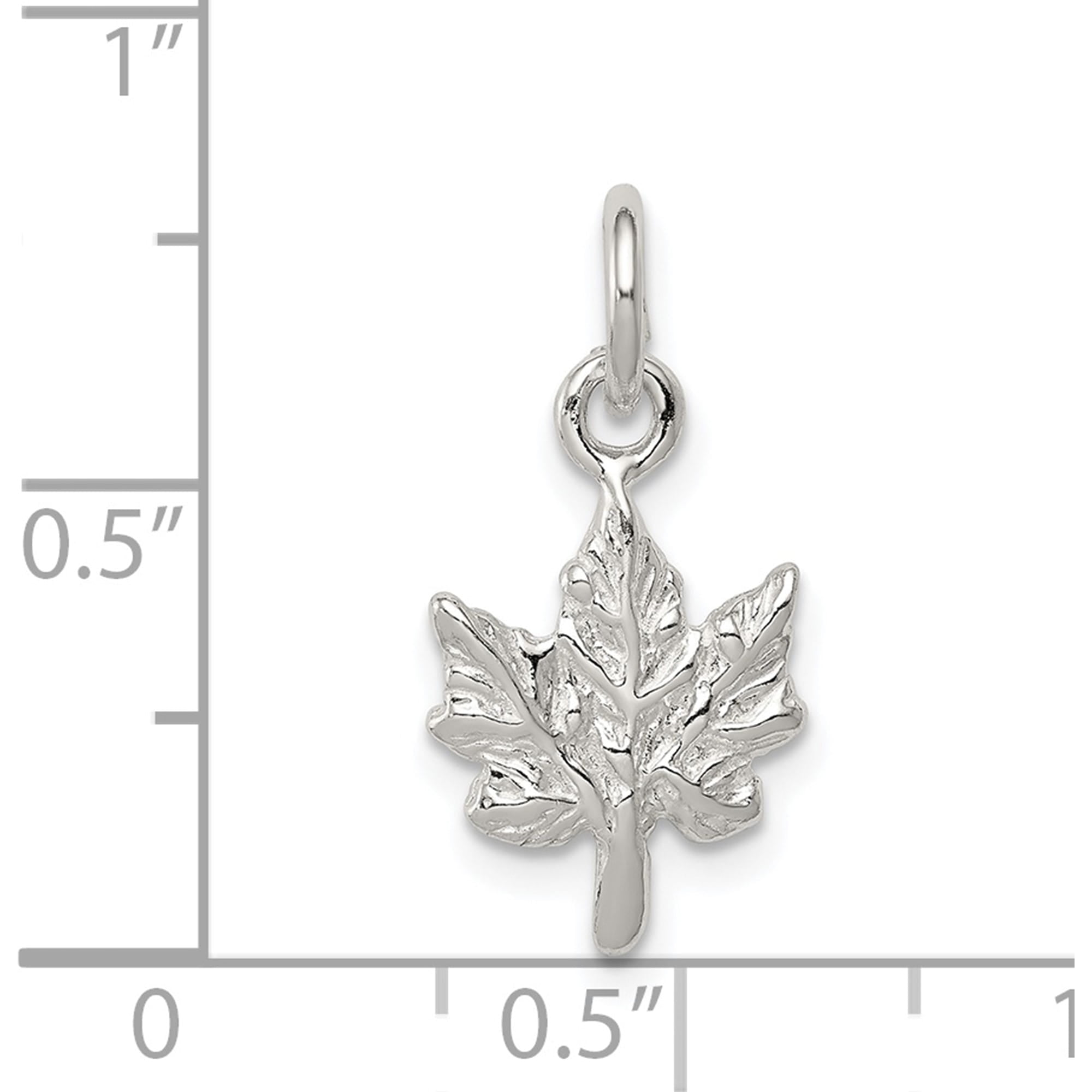 Sterling Silver Maple Leaf Charm Solid Casted Polished Fashionable Lustrous Classic Celebrate milestones with style and brilliance