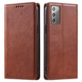 thumbnail image 2 of Mantto Flip Wallet Case for Samsung Galaxy Note20, for Women Men, Magnetic Closure Folio Cover with Credit Card Holder Slots, Shockproof Durable PU Leather Kickstand Phone Case,Brown, 2 of 8