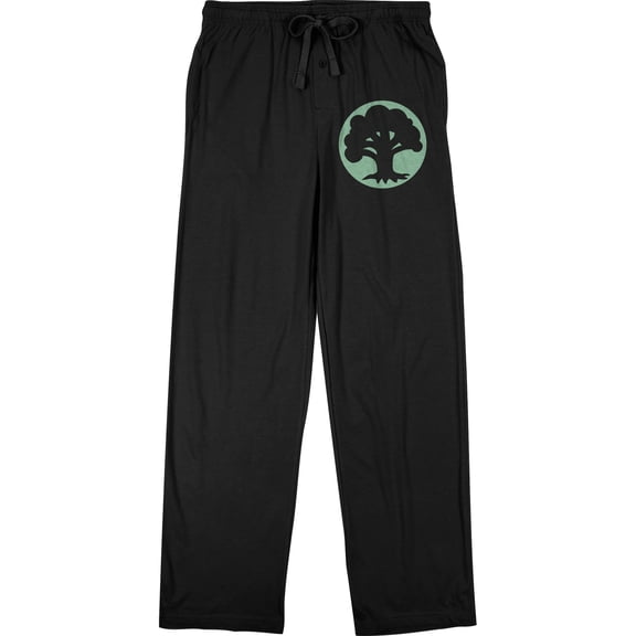Magic the Gathering Green Mana Men's Black Sleep Pants-Small