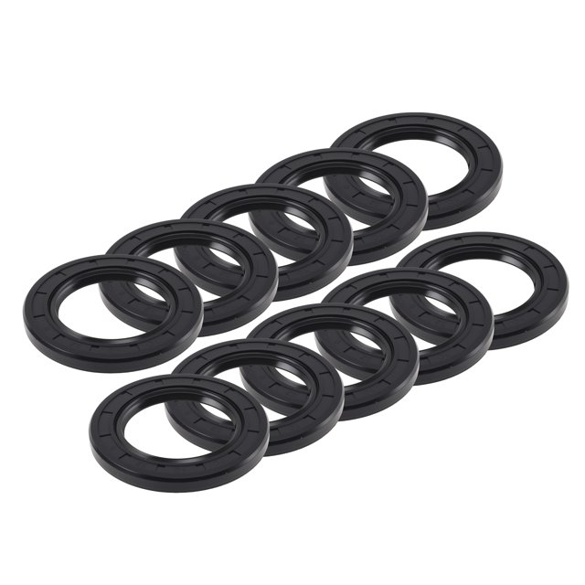 Sello de aceite universal Unique Bargains TC de doble labio con resorte de acero, anillo de sello para eje rotativo 40x62x6mm, caucho nitrilo de alta presión negro, 10 piezas