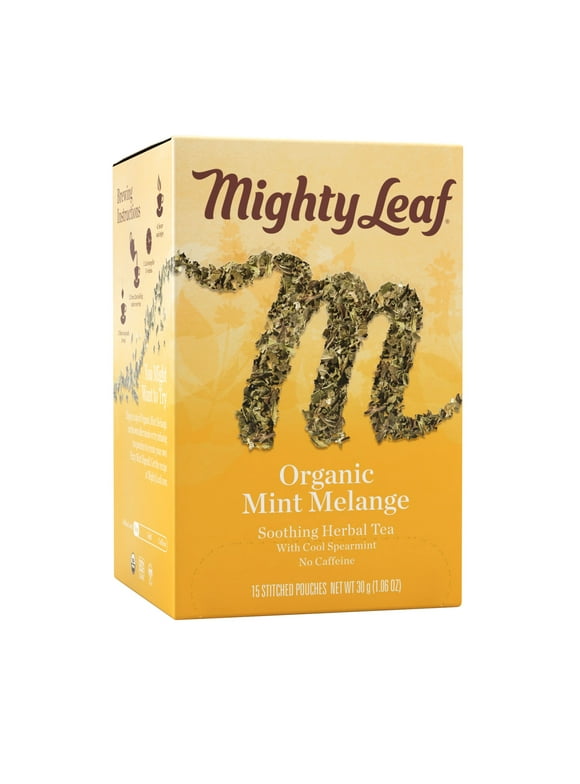 Mighty Leaf Tea Organic Mint Melange, Herbal Tea, 15 tea bags