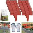 thumbnail image 1 of 10-Pack Imitation Stone Garden Fence Plastic Retaining Edging Border Grey Cobbled Effect Landscape Decor Interlocking Decorative Panels Flower Bed Path Lawn Outdoor Picket Yard Grass Edge (Red), 1 of 7