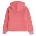 thumbnail image 3 of Lenpel Hoodies for Girls Casual Long Sleeve Half Zip Hooded Cropped Sweatshirts Pullover Sweatshirt Tops with Thumb Holes(Watermelon Red,13-14 Years), 3 of 5