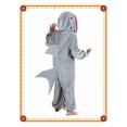 thumbnail image 4 of Gunia Kids Shark For Boys Girls Plush Hooded Onesie Animal Pajamas Cosplay Halloween Role Play Dress Up Outfit Stage Performance Holiday Party Wear,Grey, 4 of 4
